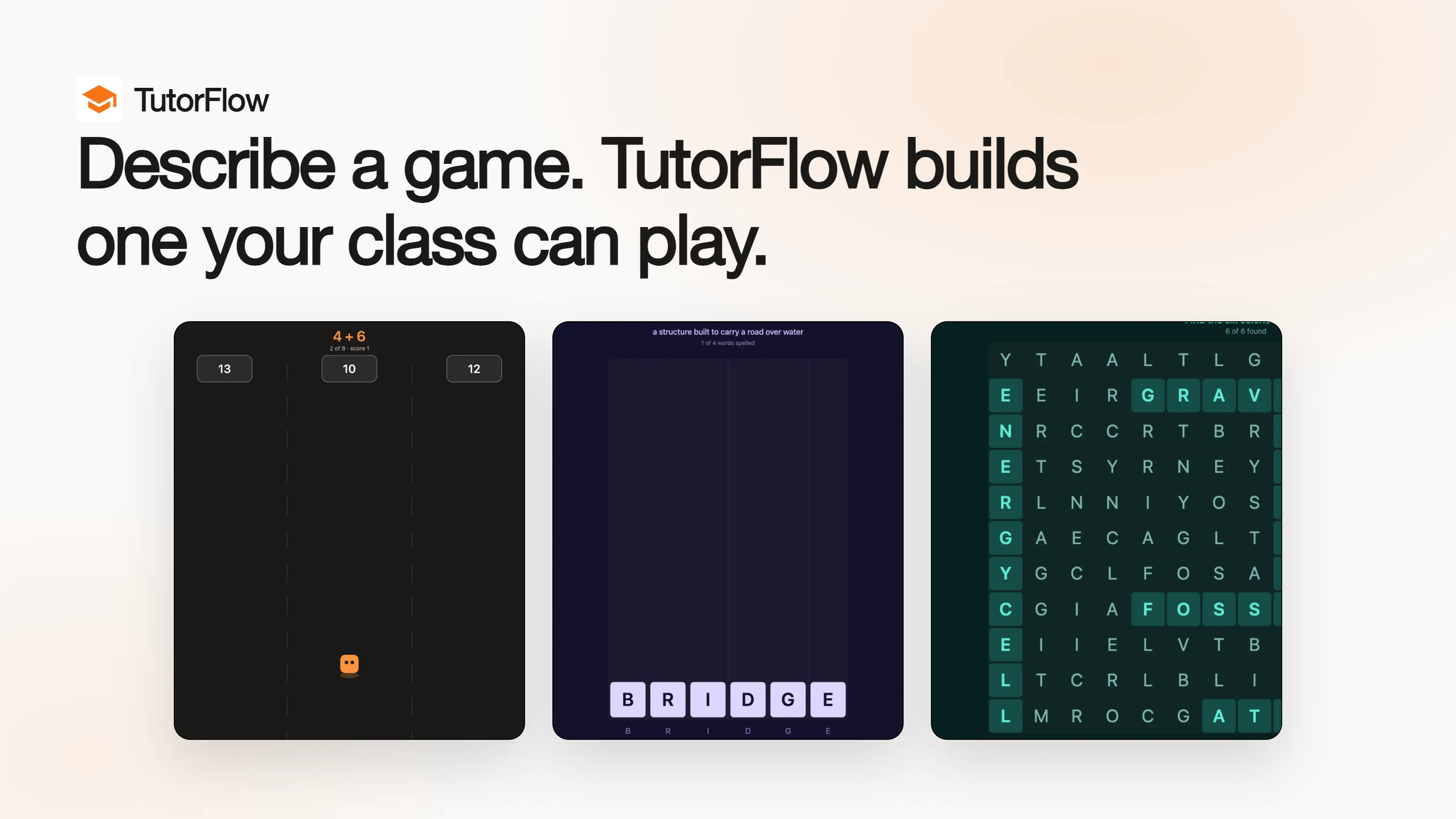 TutorFlow Games Beta: Turn One Sentence Into a Game Your Class Can Play