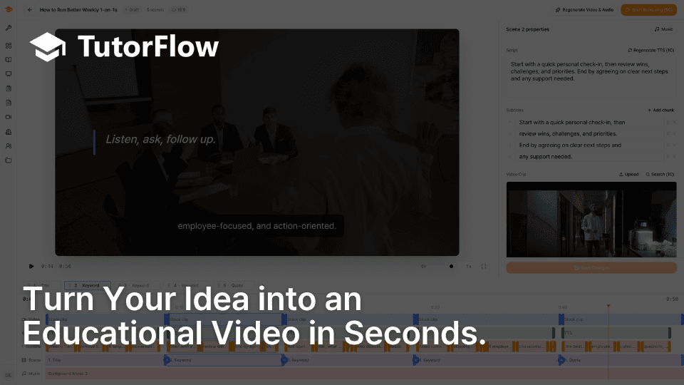 TutorFlow Video Generator Beta: Create AI-Powered Educational Videos Without Recording